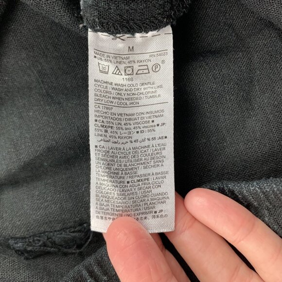 Old Navy Black Linen Blend Pull On Ankle Pant M - Picture 3 of 5